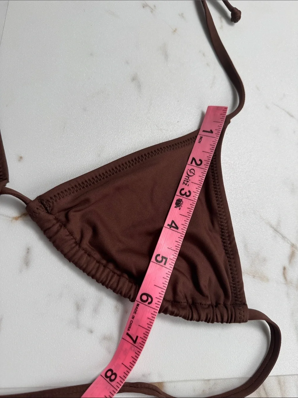 Skims Brown Triangle Bikini Top Sz S Beach Trendy Resortwear